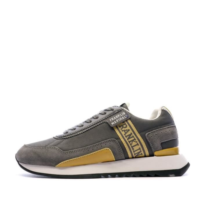 Baskets Homme Franklin Marshall Epsilon Bowl Gris Jaune Chaussures basses Lacets Grey Cdiscount Chaussures