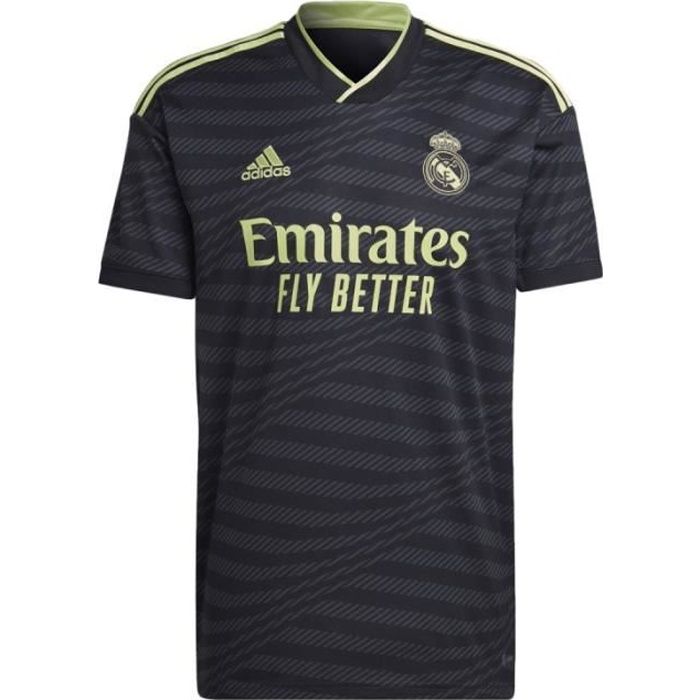 Maillot Adidas Sport Performance REAL MADRID 3 EME - Réf. HI1656. Couleur : Noir, Vert. Détails. - Encolure en V côtelée. - Inserts