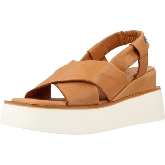 Mocassins Femme Carmela En Cuir Marron - Taille 37 - Boucle Métallique Décorative - Confort Et Style élégant