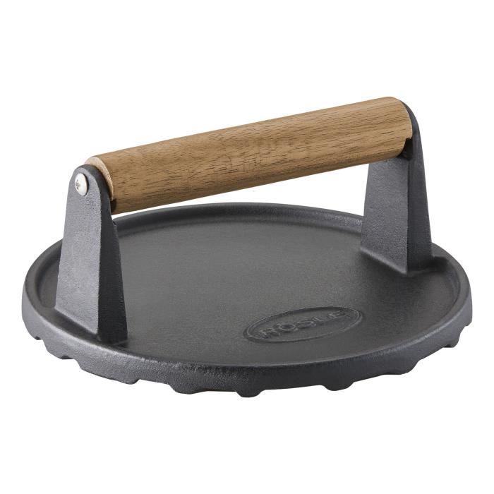 Rosle Bbq Presse Viande Presse A Barbecue Accessoires De Barbecue Poids Fonte Rainures Fonte Emaille Noyer O 17 5 Cm 25231 Achat Vente Barbecue Rosle Bbq Presse Viande Cdiscount