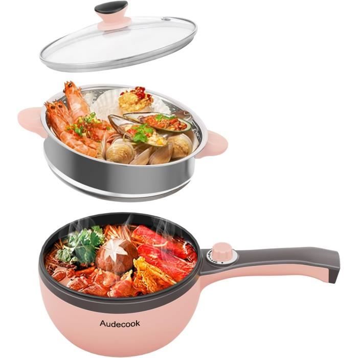 Marmite électrique 5,3 L Avec 3 Compartiments - 1600W, Antiadhésive, Chauffage Rapide | Pour Fondue, Ramen, Soupe, Friture - 12