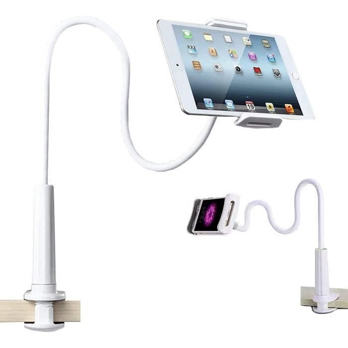 Support Téléphone Lit/bureau Avec Clip - Col De Cygne Réglable, Blanc | Fixation Stable Pour Table De Chevet, Cuisine - 13