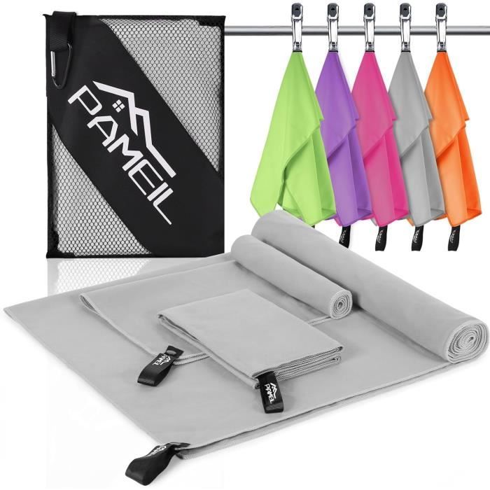 YALiya 2 Pièces Serviette Microfibre, Serviette Sport, Serviette de Bain Microfibre, Livré avec Un Sac en Filet Noir, pour Natation, Aport, Fitness, Sauna(80x40cm 160x80cm, Bleu Ciel YALiya 2 Pièces Serviette Microfibre, Serviette Sport, Serviette de Bain Microfibre, Livré avec Un Sac en Filet Noir, pour Natation, Aport, Fitness, Sauna(80x40cm 160x80cm, Bleu Ciel