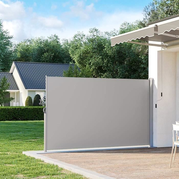 Paravent Exterieur Retractable 300 X 160 Cm L X H Store Lateral Pour Balcon Et Terrasse Taupe Gsa160tp Achat Vente Paravent Cdiscount