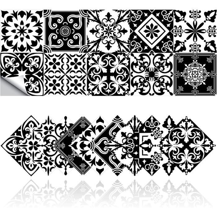 20 Autocollants Carrelage Cuisine & Salle De Bain – Style Rétro Marocain 10x10 Cm, PVC Étanche & Amovible