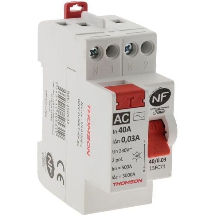 THOMSON Interrupteur différentiel à vis - 40A type AC NF