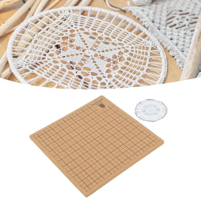Kit Macramé DIY Avec Planche En Bois Et épingles - Outils Pour Réaliser Des Nœuds Précis - 20.5x20.3 Cm - 6