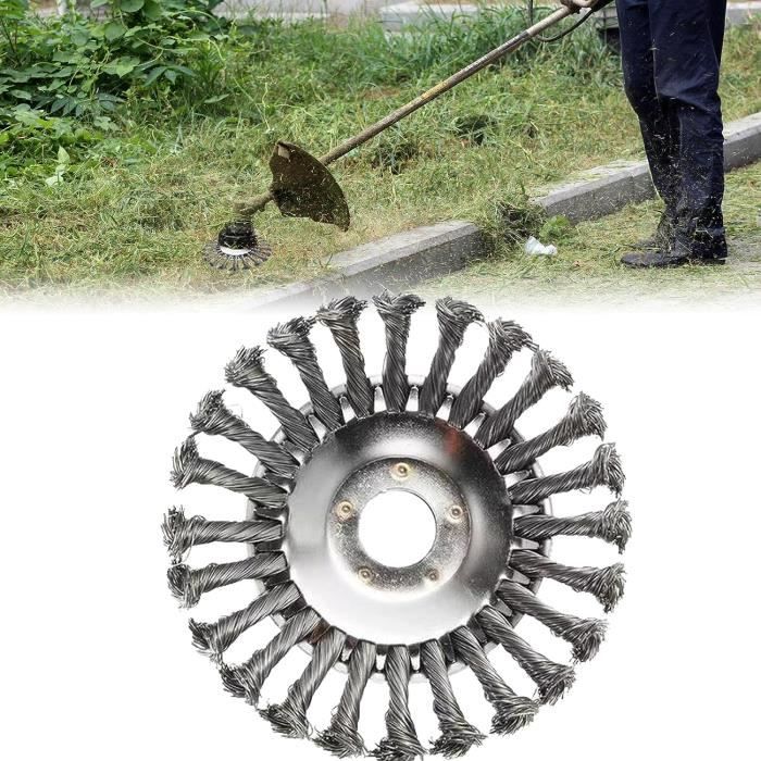 Brosse Débroussailleuse 8 Pouces - Fil Acier Pour Désherbage Jardin Et Allées