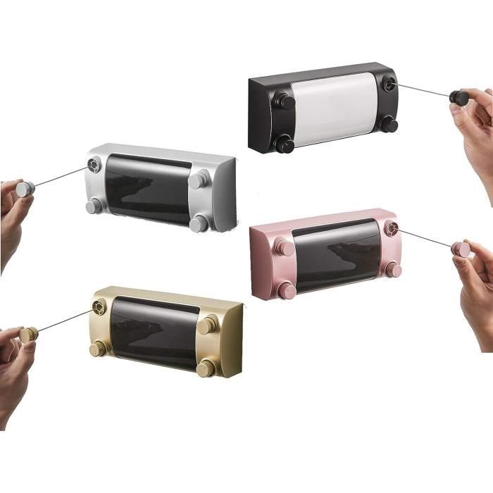Corde à Linge Rétractable Inox – Cintre Mural, Séchage, Design Moderne