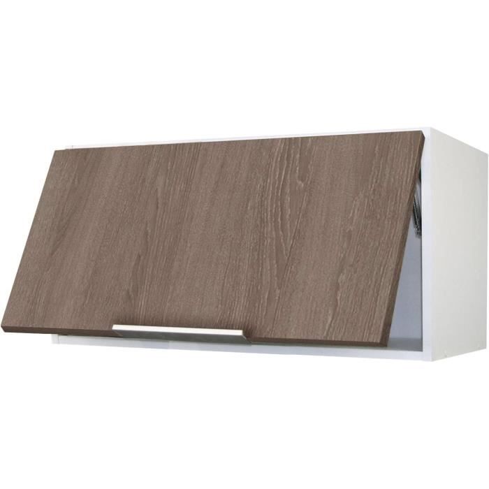 meuble haut de cuisine sur-hotte chêne 80 x 34 x 35 cm - trahoo - rangements suspendus - contemporain - design