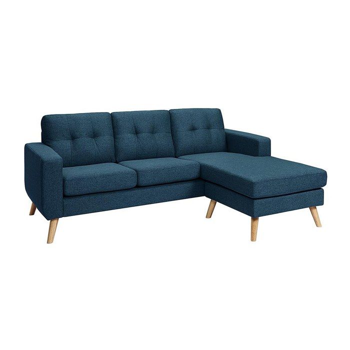 Canapé dangle réversible en tissu bleu foncé BARTOLOME