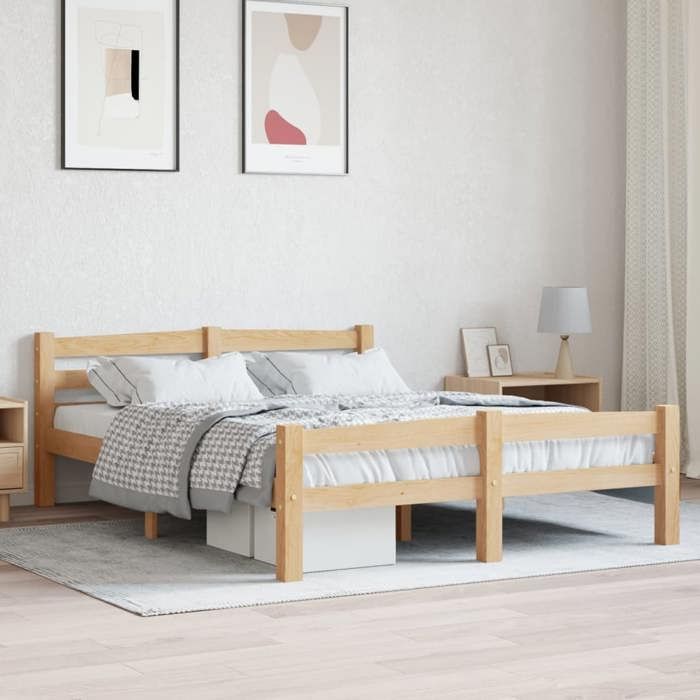 vidaXL Cadre de lit sans matelas bois massif de pin 140x200 cm 322064