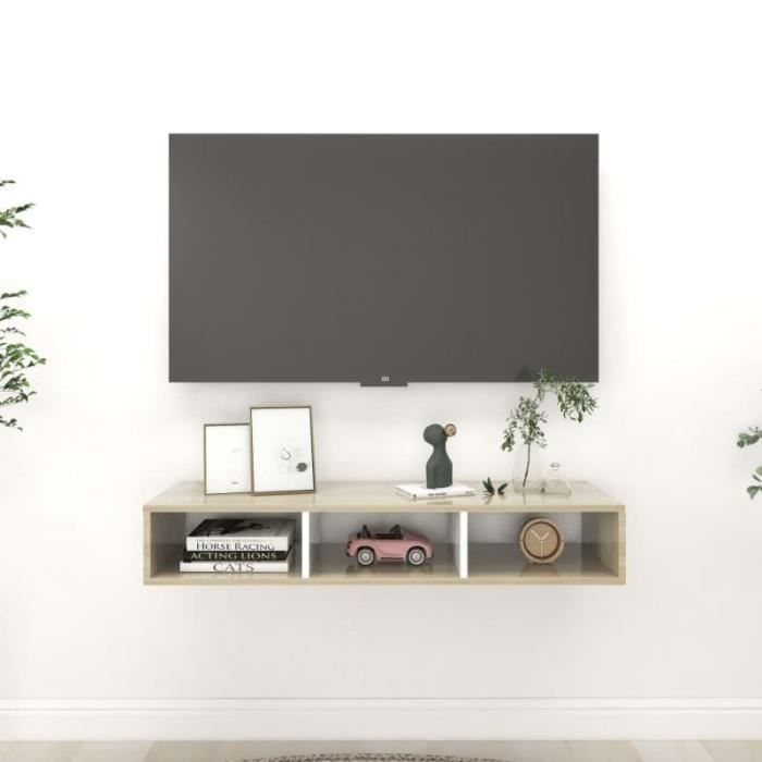 Etagère murale SHELFMATE bois massif et métal, teck et fer recyclés 35cm
