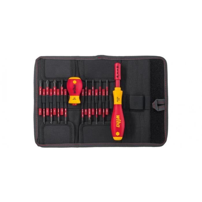 Jeu de tournevis et embouts slimVario WIHA - 18 pièces - 41231