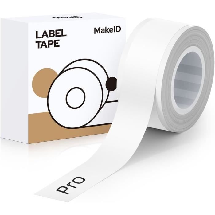 Makeid L1-C Nachfüllband - Thermoetikett Band 12mm X 4m Wasserdicht