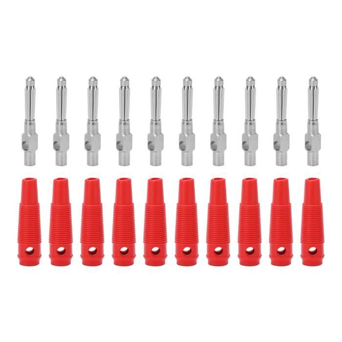 Lot 5 Fiches Bananes 4mm Empilables - Câbles Test 2m Multicolores Pour Multimètre