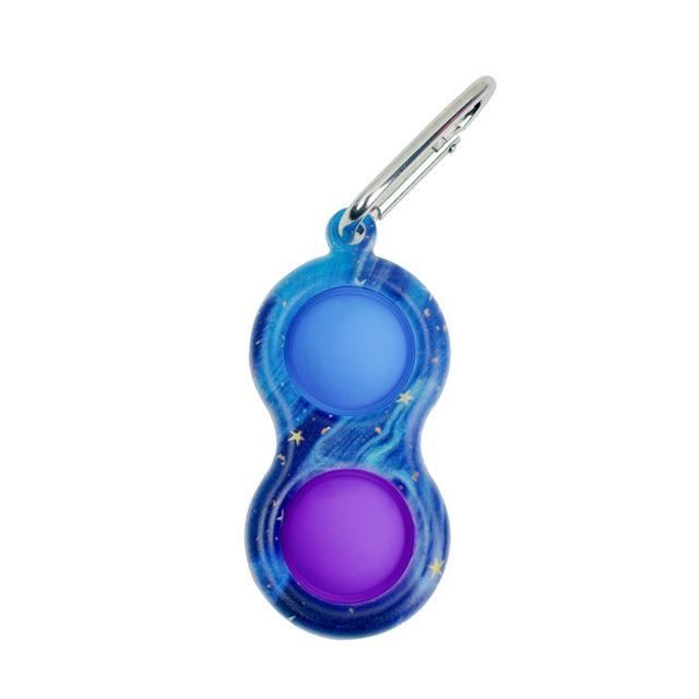 Porte-clés Anti-stress Patte De Chat – Clavier Clic, 3 Pièces, Turquoise Et Bleu Clair, Relaxant Et Mignon