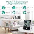 Thermomètre hygromètre numérique [Lot de 2], Station météo, Petit Thermo-hygromètre intérieur, Mini Moniteur d'humidité-1