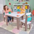KidKraft - Ensemble Table et 2 Chaises en bois pour enfant, rangement intégré Pocket – Gris-1