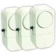 Lot de 3 mini alarmes intrusion VELLEMAN - Facile à poser - Pile - Blanc-1
