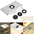 Aluminum routeur Table Plaque Insérer Pour charpenterie avec 4 Router Insert Rings + set vis de fixation Pour charpenterie--DQ -1
