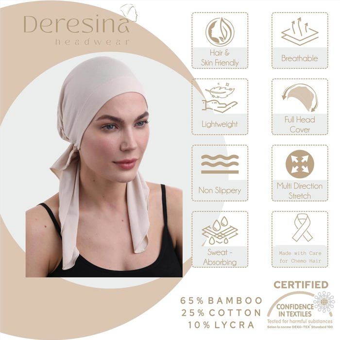 Deresina Bandana Unisexe Coton Bambou - Cheveux Cancer Chimiothérapie Perte De Cheveux