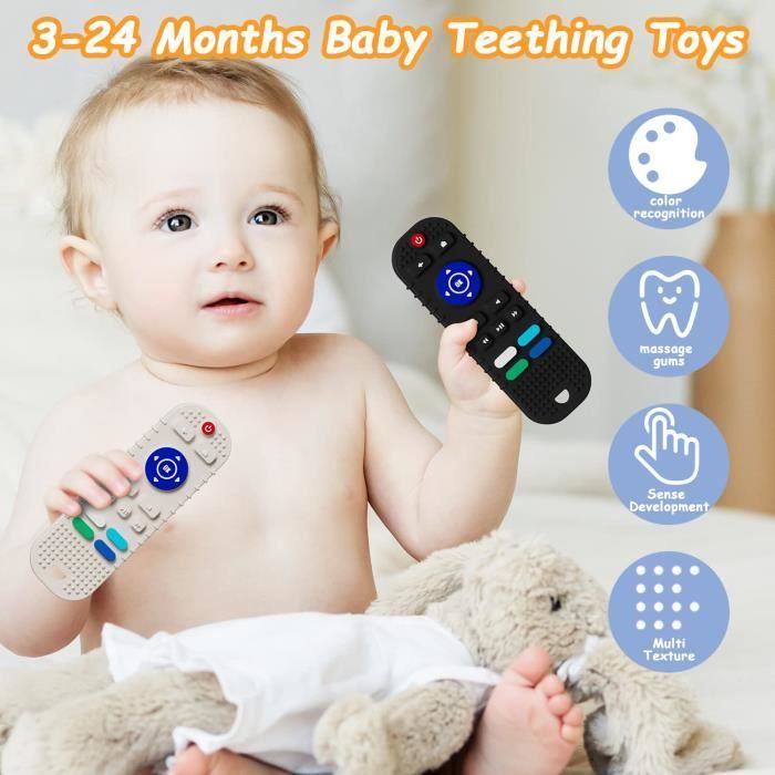Jouets de dentition pour bébé, simulation en silicone doux bébé TV