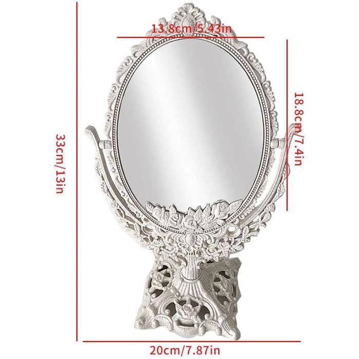 Double-Sided Freestanding Tabletop Makeup Mirror Vintage Mirror Shabby Chic Bathroom Mirror-Oval