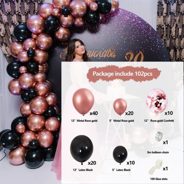 Kit De 68 Ballons Colorés Noir, Rouge Et Blanc - Idéal Pour Fêtes Et Décoration