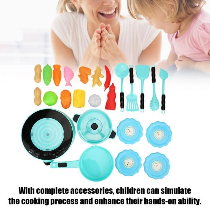 KalaDuck Jouet De Cuisine Enfant, Jeu De Cuisine Multifonctionnel A Cuisiniere Jet De Vapeur Evier Sons Lumieres Et Ac Amz B0c