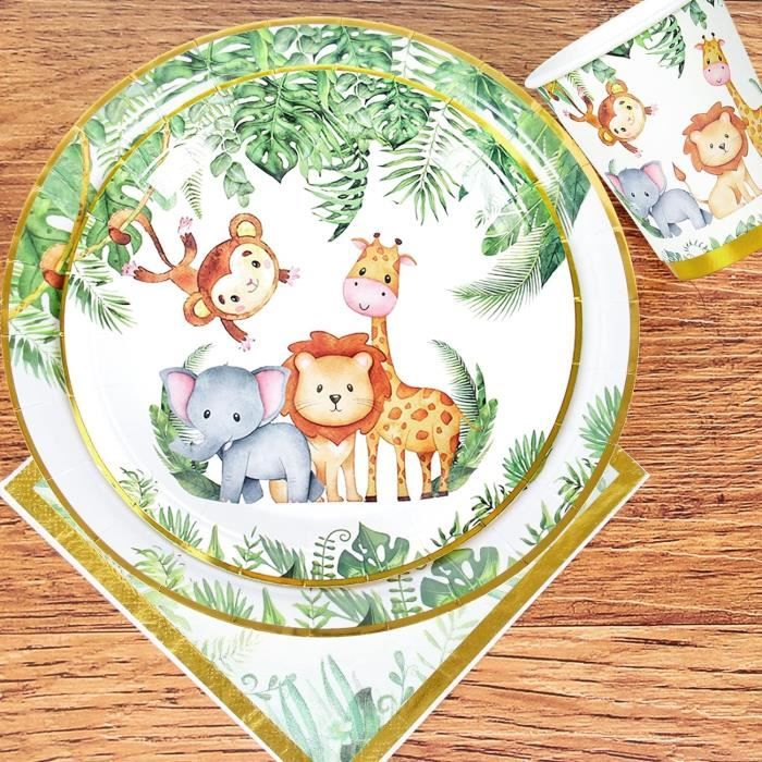 Vaisselle Anniversaire Or Noir, 24 Invités Vaisselle De Fête