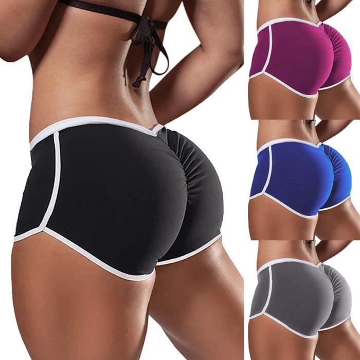 Short Culotte taille basse pour femmes sous vetement de sport slim extensible court resistant hip lift shorts B Blanc Cdiscount Pret a Porter