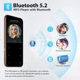 Lecteur MP3 Bluetooth 5.2 32Go avec Radio FM Haut-Parleur Boutons Tactiles Ecran Courbé Baladeur Sport HiFi Supporte Carte Micro SD -2