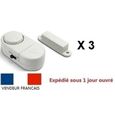 Lot de 3 mini alarmes intrusion VELLEMAN - Facile à poser - Pile - Blanc-2