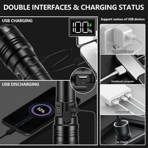 Lampe Torche Police Security 300 Lumens - Aluminium étanche - Noire - Occasion Fonctionnelle