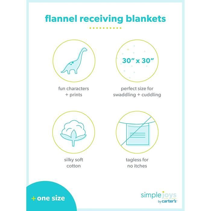 Simple Joys by Carter s Baby Lot de 7 couvertures en flanelle pour