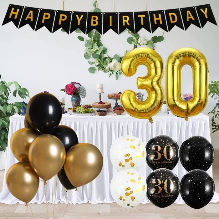 Décoration Anniversaire 30 Ans, Ballon Anniversaire 30 Ans Dorée Et Argentée, Inscription « So