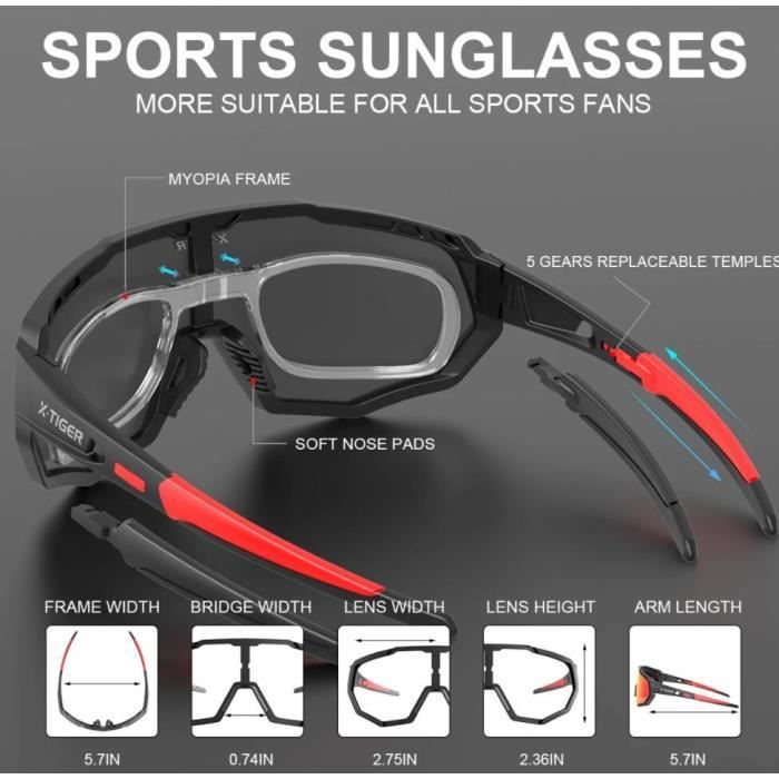 5 lentilles Lentille polaris e Lunettes de cyclisme V lo de route