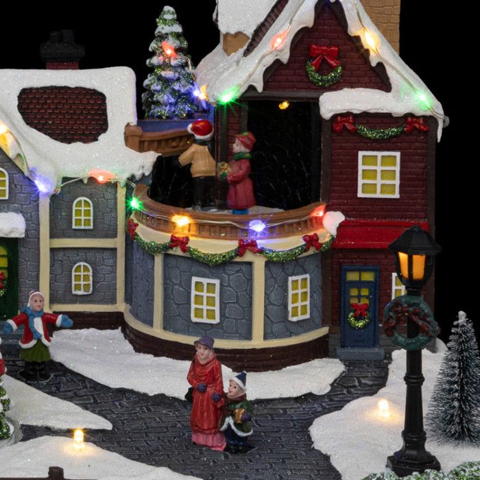 Village De Noël : Moulin Animé Musical Avec 15 LED Et Transformateur, Décoration Féerique Pour Les Fêtes