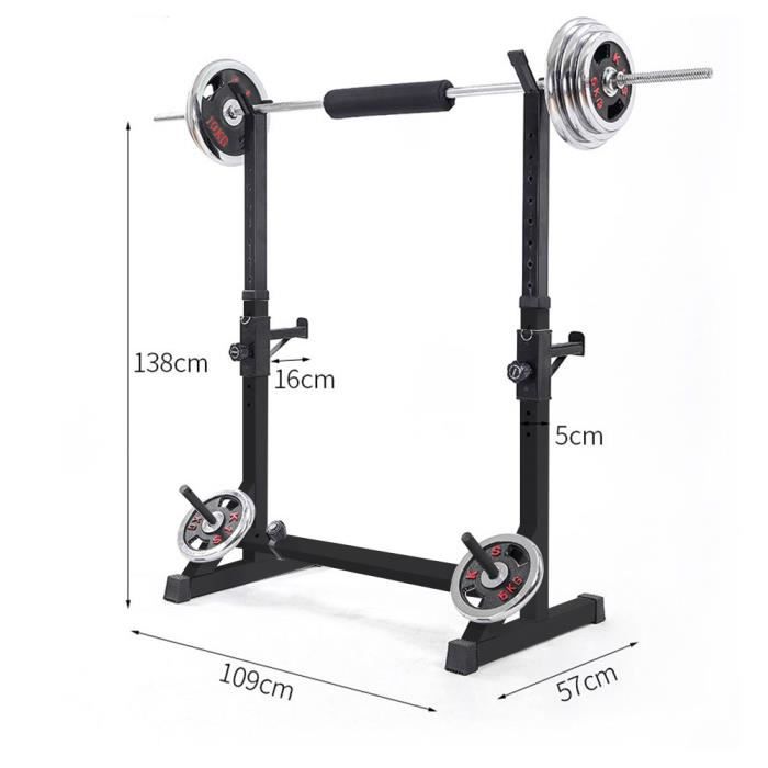 YAHEETECH Support d'Haltères Repose pour Haltères Max 300 kg Repose Haltères Réglable Squat Rack avec Barres de Support Noir - Sport