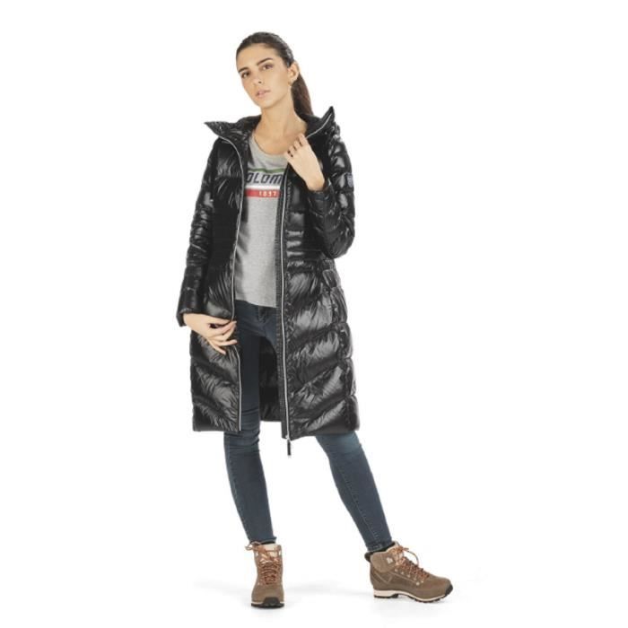 Veste Longue Dolomite Parka Corvara Satin femme Noir Cdiscount Pret a Porter