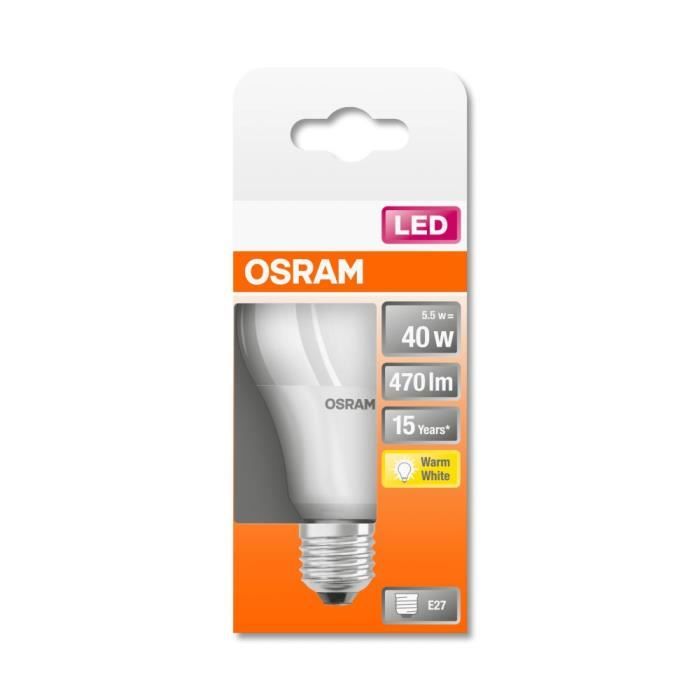 OSRAM ampoule LED Star Flat E27 3,5W 2700K anneau interchangeable