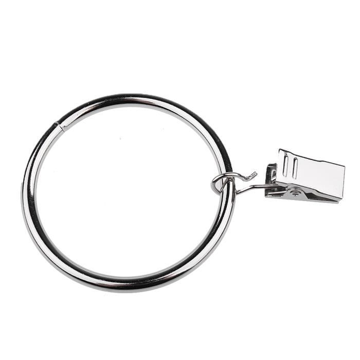 Lot De 30 Anneaux Rideau Douche COMNICO - Crochets Acier Inoxydable Argenté