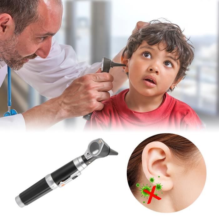 Healifty poche médicale otoscope conduit otoscope de diagnostic grossissant  portable outil de soins des oreilles de la clinique médecins (sans
