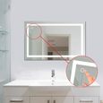 Miroir LED Mural pour Salle de Bain 100x60cm - Blanc Naturel 6000K - Style Scandinave Moderne - Verre Trempé-3
