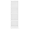 Bibliothèque à 4 niveaux - Étagère de livres MEUBLE Étagère de Rangement - Blanc brillant 40x24x142 cm Aggloméré-3