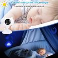 Babyphone Caméra Bébé Moniteur 4,3'' Écran LCD Extensible 2 Caméras,Gobran Vidéo Surveillance Rechargeable,Vision Nocturne-3