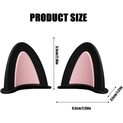 2 Paires Oreilles De Chat Pour Casque Moto – Accessoire Mignon & Décoratif En TPU/ABS, Blanc & Noir, Facile à Coller