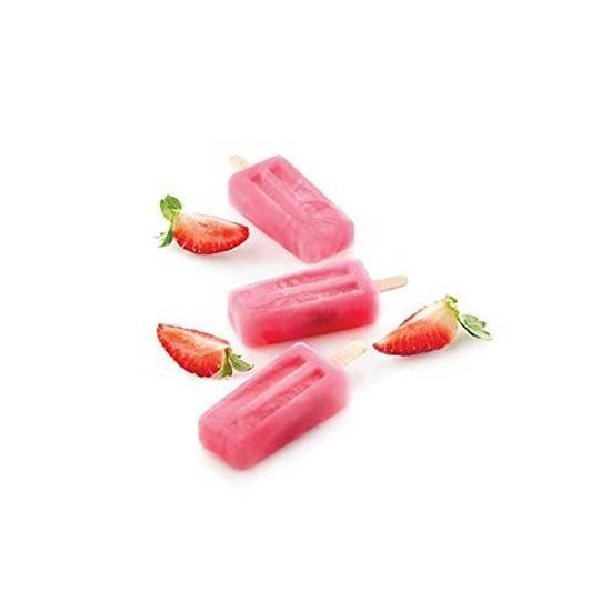 Silikomart Moule à Esquimaux Mini Classic Silicone - 4x37ml Avec Bâtonnets Et Recettes - Fabriqué En Italie