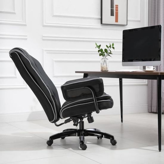 Vinsetto Fauteuil de bureau gamer ergonomique grand confort - 66,5L x 55l x  123-129H cm - noir